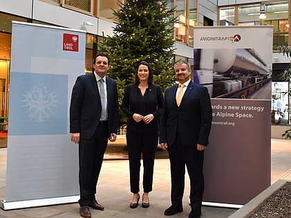Tiroler Landesrat Rene Zumtobel, MEP Barbara Thaler, Kanton Uri Regierungsrat Dimitri Moretti