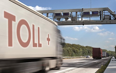 Truck with ‘Toll +’ inscription 